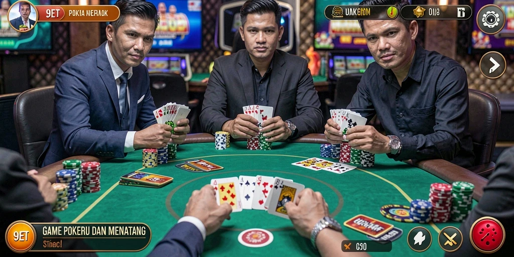 Tampilan gameplay seru Poker dengan fitur menarik.