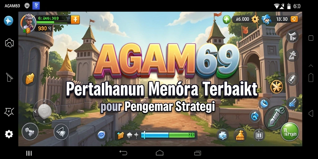 Tangkapan layar gameplay AGAM69 menampilkan menara yang berperang melawan gelombang musuh.