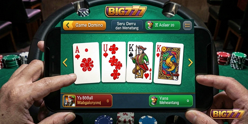 Screenshot utama BIG777 dengan gameplay Domino yang seru dan menarik.