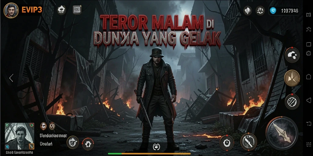 Screenshot memperlihatkan suasana Horror yang menegangkan di EVIP3.