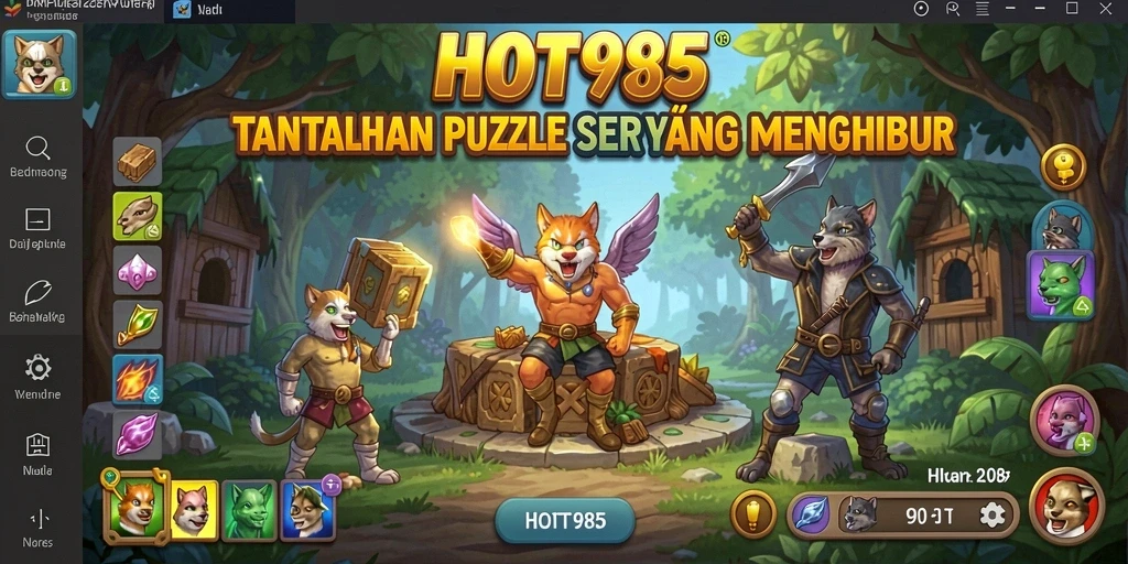 Screenshot gameplay HOT985 menampilkan puzzle menarik dan antarmuka yang interaktif.