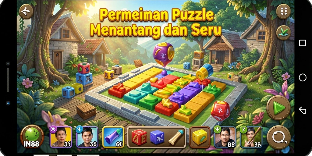 Tampilan gameplay Puzzle dari IN88 yang mengasyikkan dan penuh tantangan.