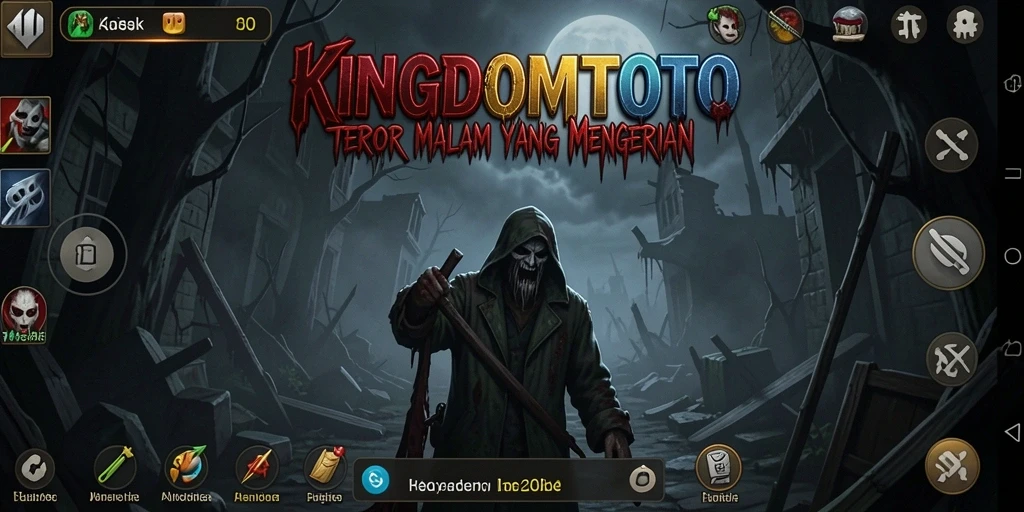 Tampilan gameplay mencekam dari KINGDOMTOTO saat menjelajahi kegelapan.