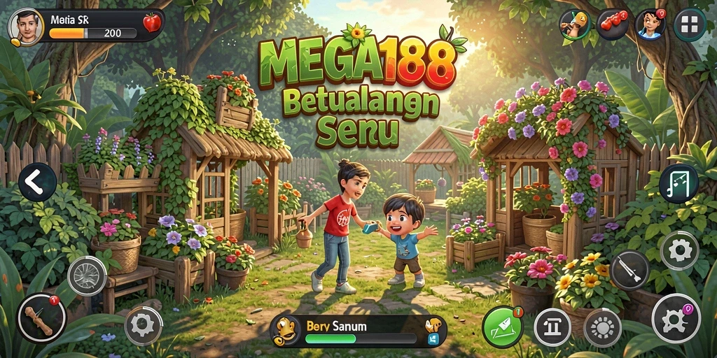 Tampilan menarik dari gameplay berkebun di MEGA188.