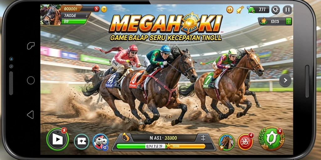 Tampilan menegangkan saat balapan di MEGAHOKI.
