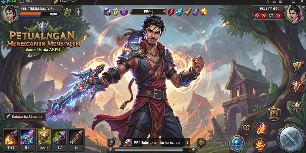 Tampilan gameplay PP444 yang menampilkan pertarungan epik dan eksplorasi dunia.