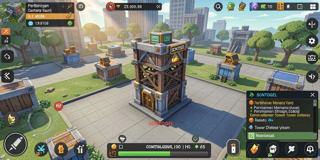 Tampilan gameplay menawan dari SONTOGEL dalam genre Tower Defense.