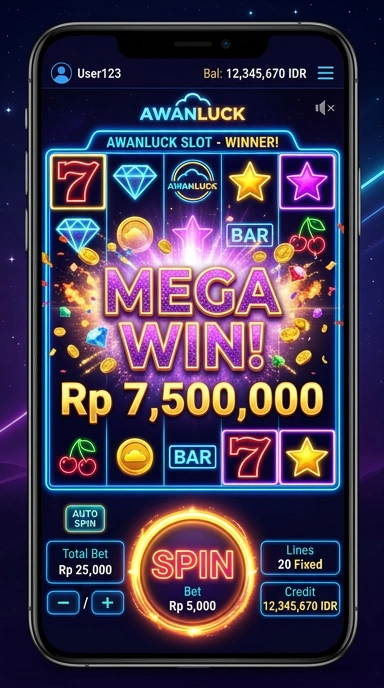 Tampilan antarmuka Awanluck yang ramah pengguna.